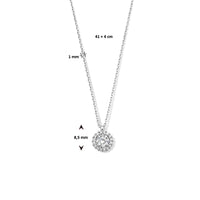 vDam Ketting Zirkonia 41cm + 4 Cm Halo Zilver Gerhodineerd 1335623  41cm