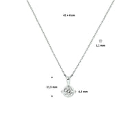 vDam Ketting Zirkonia 41cm + 4 Cm Zilver Gerhodineerd 1329192  41cm