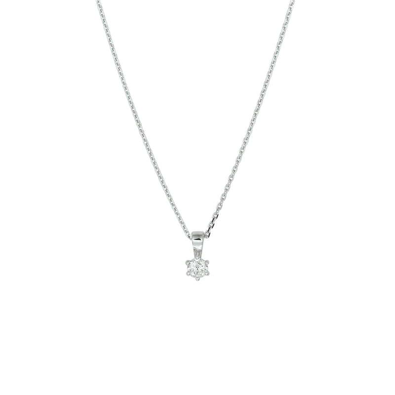 vDam Ketting Zirkonia 41 + 4 Cm Zilver Gerhodineerd 1329482