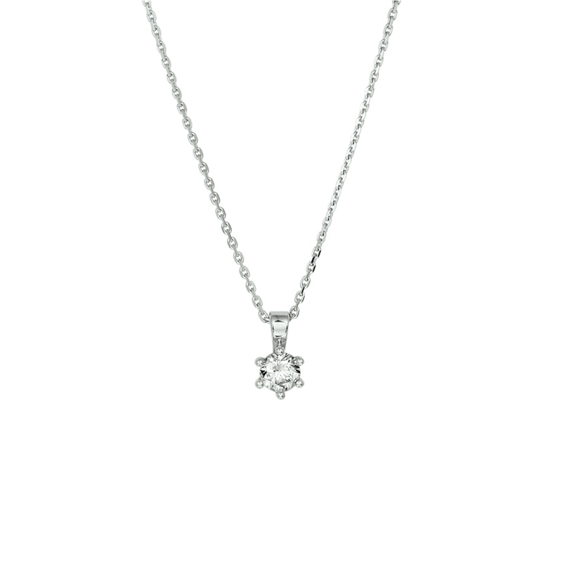 vDam Ketting Zirkonia 41 + 4 Cm Zilver Gerhodineerd 1329483