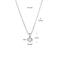 vDam Ketting Zirkonia 41cm + 4 Cm Zilver Gerhodineerd 1329483  41cm