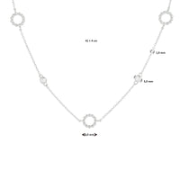 vDam Ketting Zirkonia 41cm + 4 Cm Zilver Gerhodineerd 1333531  41cm