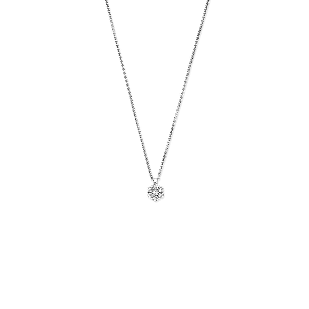 vDam Ketting Zirkonia 41 - 43 - 45 Cm Zilver Gerhodineerd 1341251