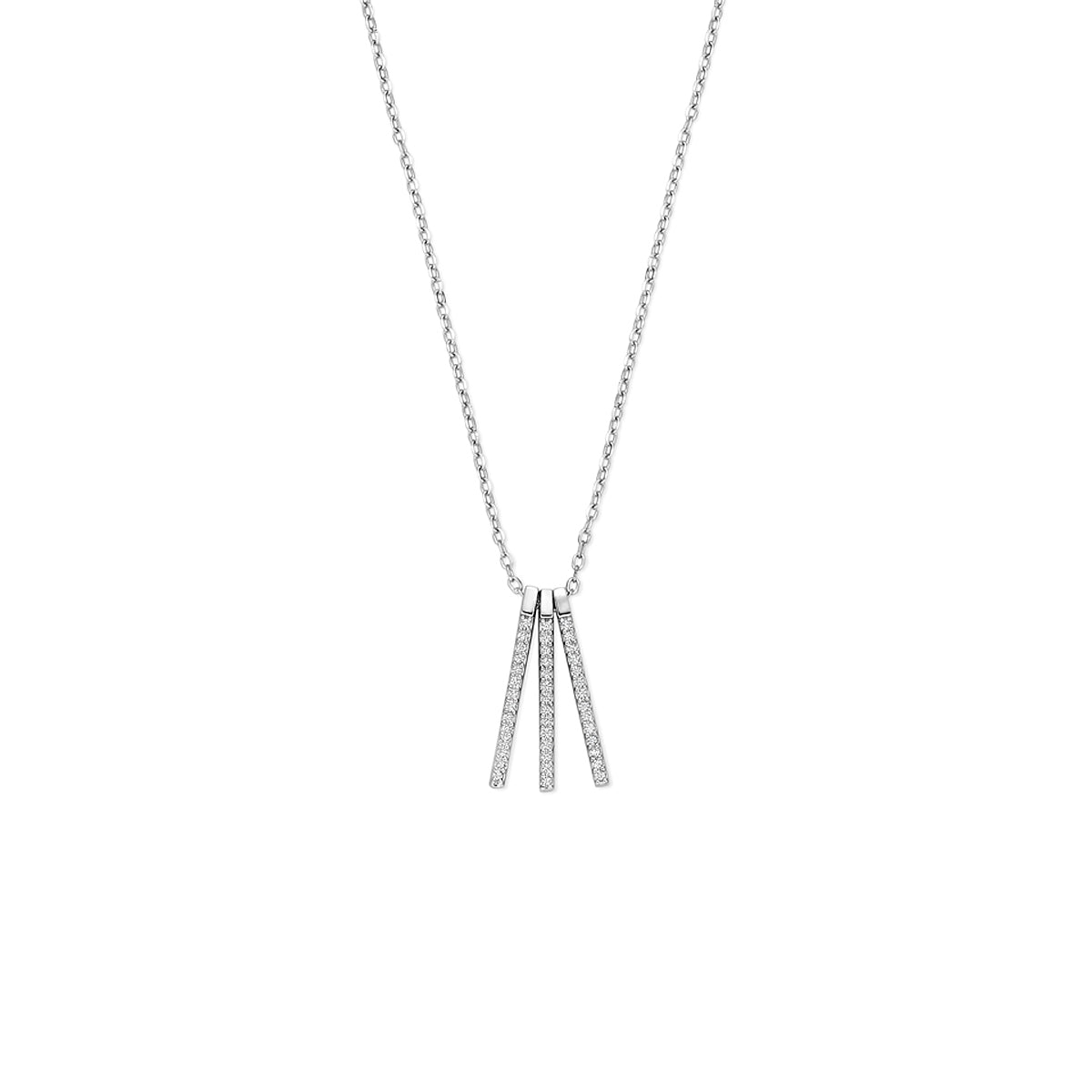 vDam Ketting Zirkonia 41 - 43 - 45 Cm Zilver Gerhodineerd 1341581