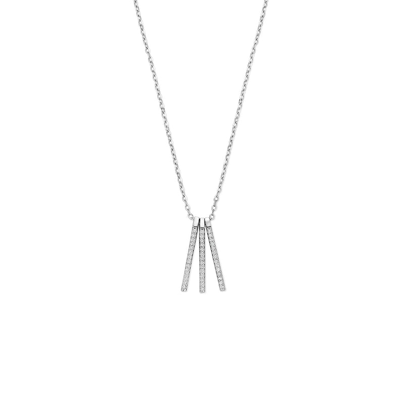 vDam Ketting Zirkonia 41 - 43 - 45 Cm Zilver Gerhodineerd 1341581