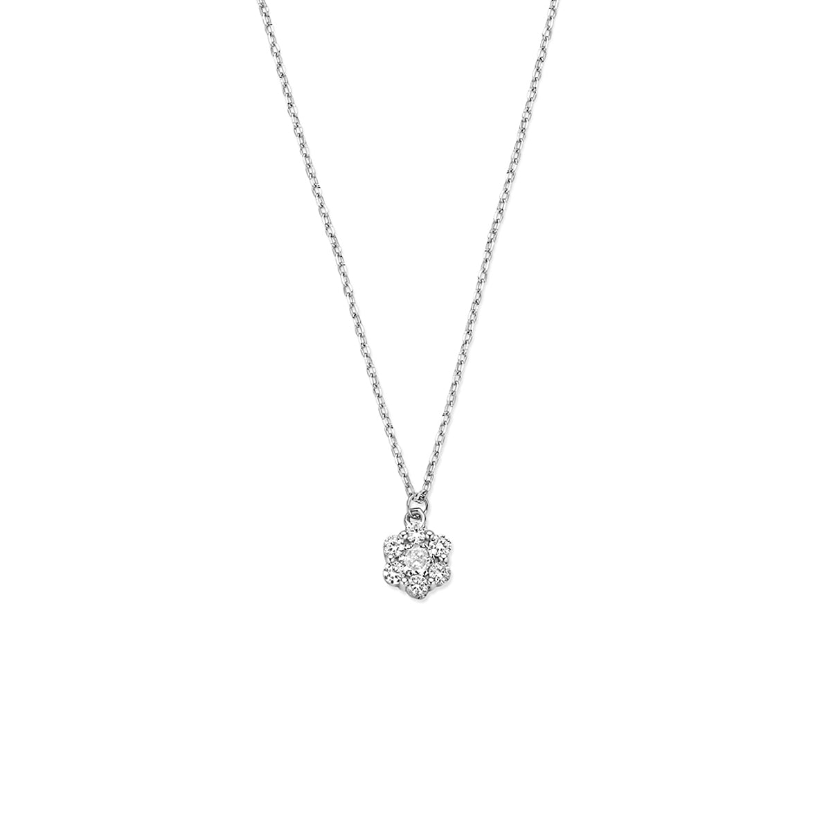 vDam Ketting Zirkonia 41 - 43 - 45 Cm Zilver Gerhodineerd 1341583