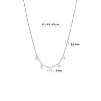 vDam Ketting Zirkonia 41cm - 43 - 45 Cm Zilver Gerhodineerd 1341cm716  41cm