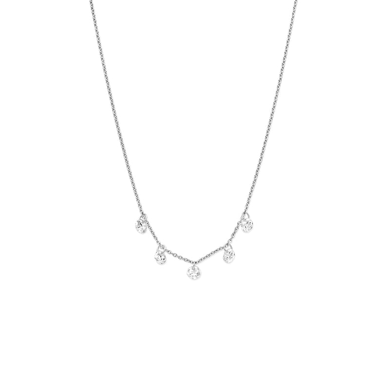 vDam Ketting Zirkonia 41 - 43 - 45 Cm Zilver Gerhodineerd 1341716