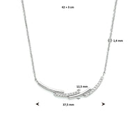 vDam Ketting Zirkonia 42cm + 3 Cm Zilver Gerhodineerd 1333913  42cm