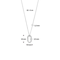 vDam Ketting Zirkonia 42cm + 3 Cm Zilver Gerhodineerd 1339001  42cm