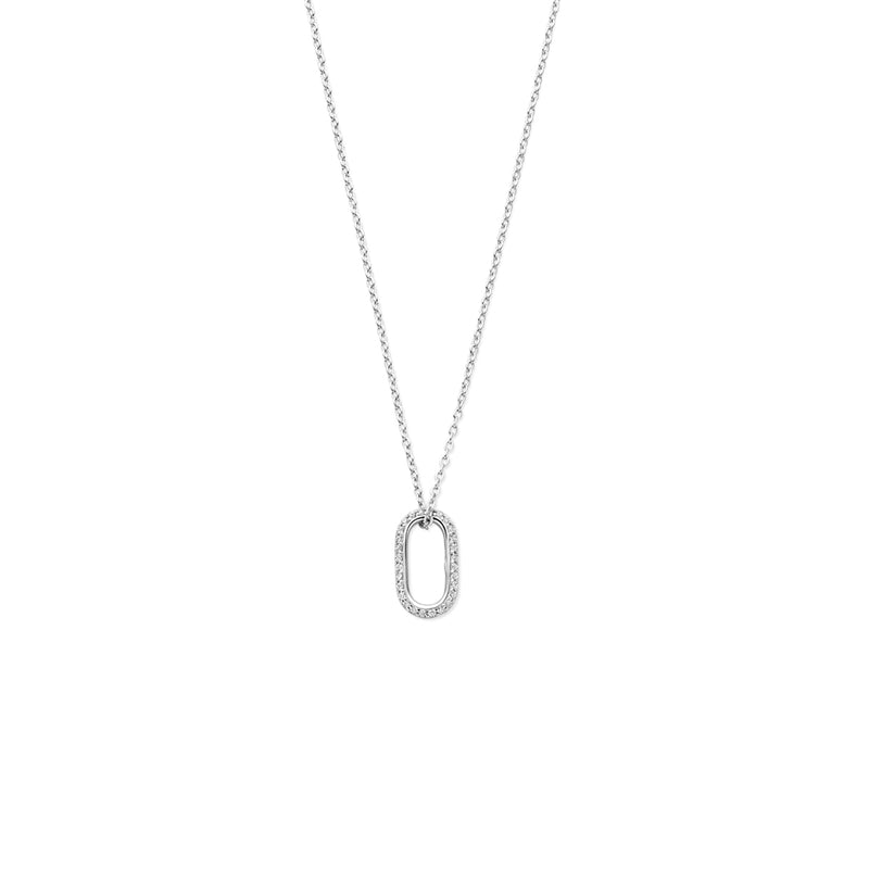 vDam Ketting Zirkonia 42 + 3 Cm Zilver Gerhodineerd 1339001