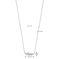 vDam Ketting Zirkonia 42cm + 3 Cm Zilver Gerhodineerd 1339795  42cm