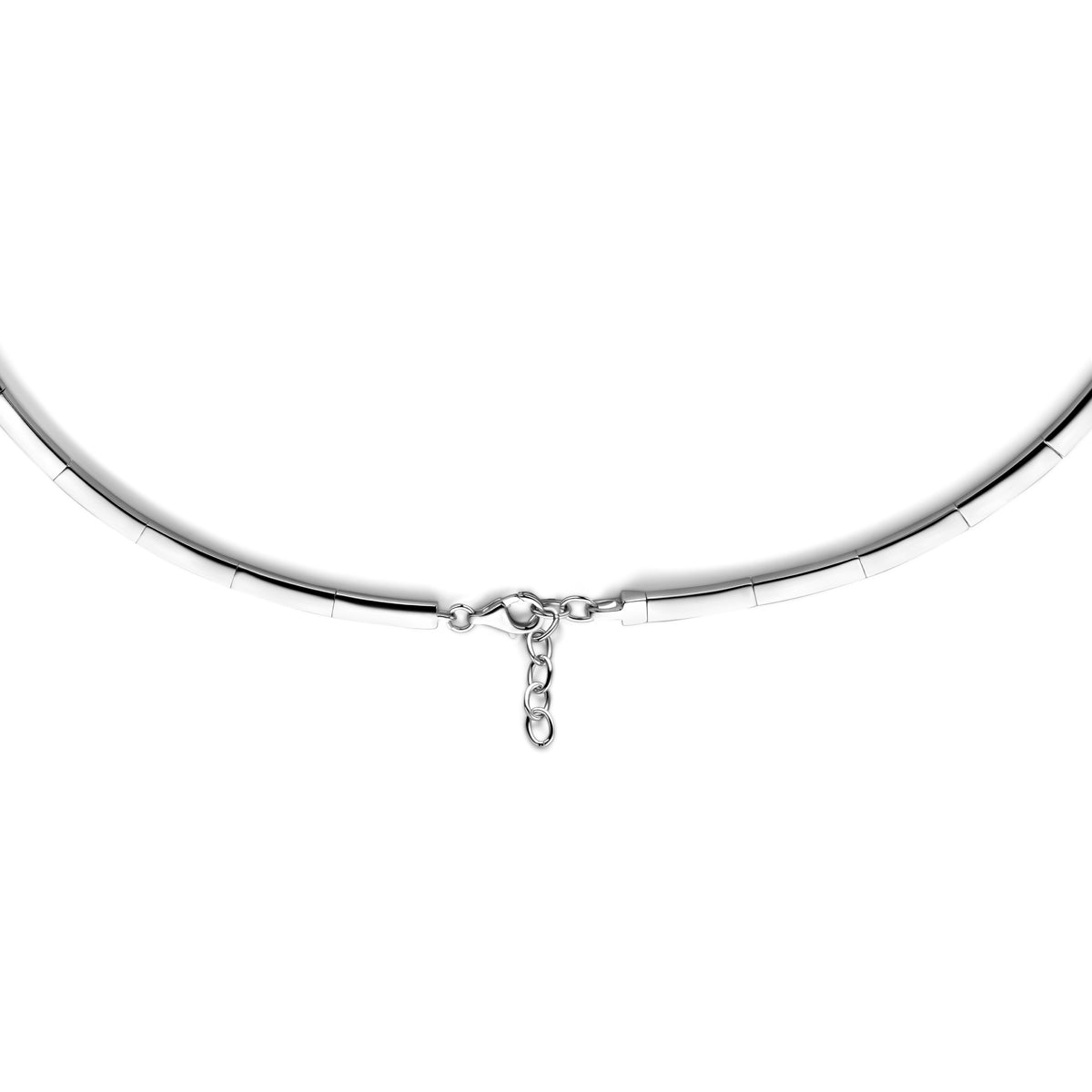 vDam Ketting Zirkonia 42cm + 3 Cm Zilver Gerhodineerd 1340692  42cm