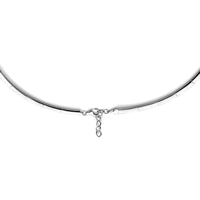 vDam Ketting Zirkonia 42cm + 3 Cm Zilver Gerhodineerd 1340693  42cm