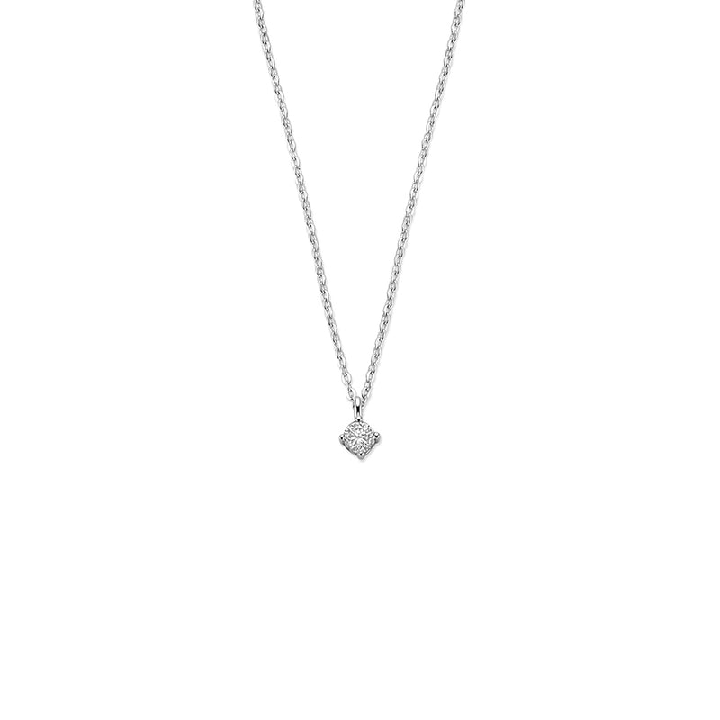 vDam Ketting Zirkonia 42 + 3 Cm Zilver Gerhodineerd 1341377