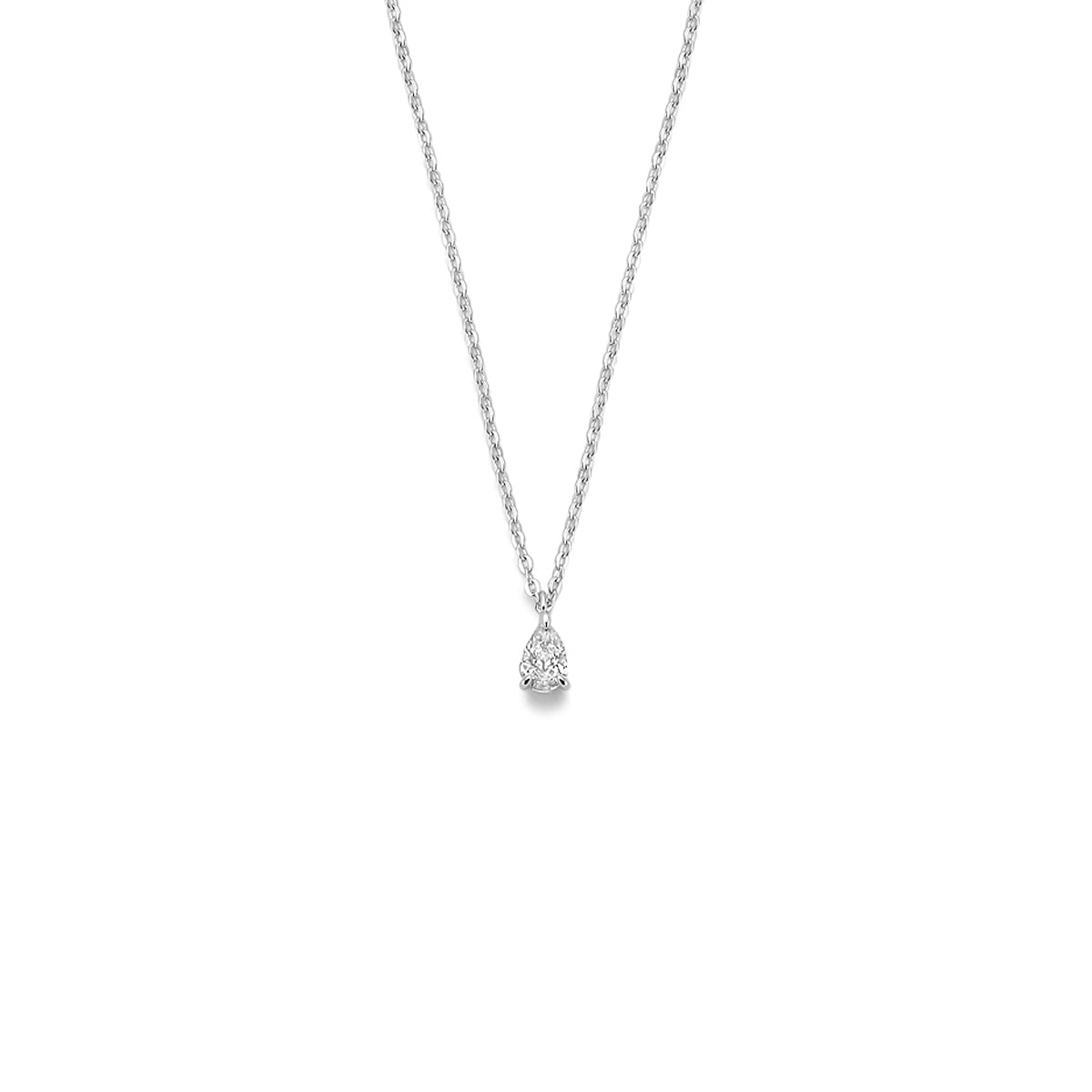 vDam Ketting Zirkonia 42 + 3 Cm Zilver Gerhodineerd 1341378