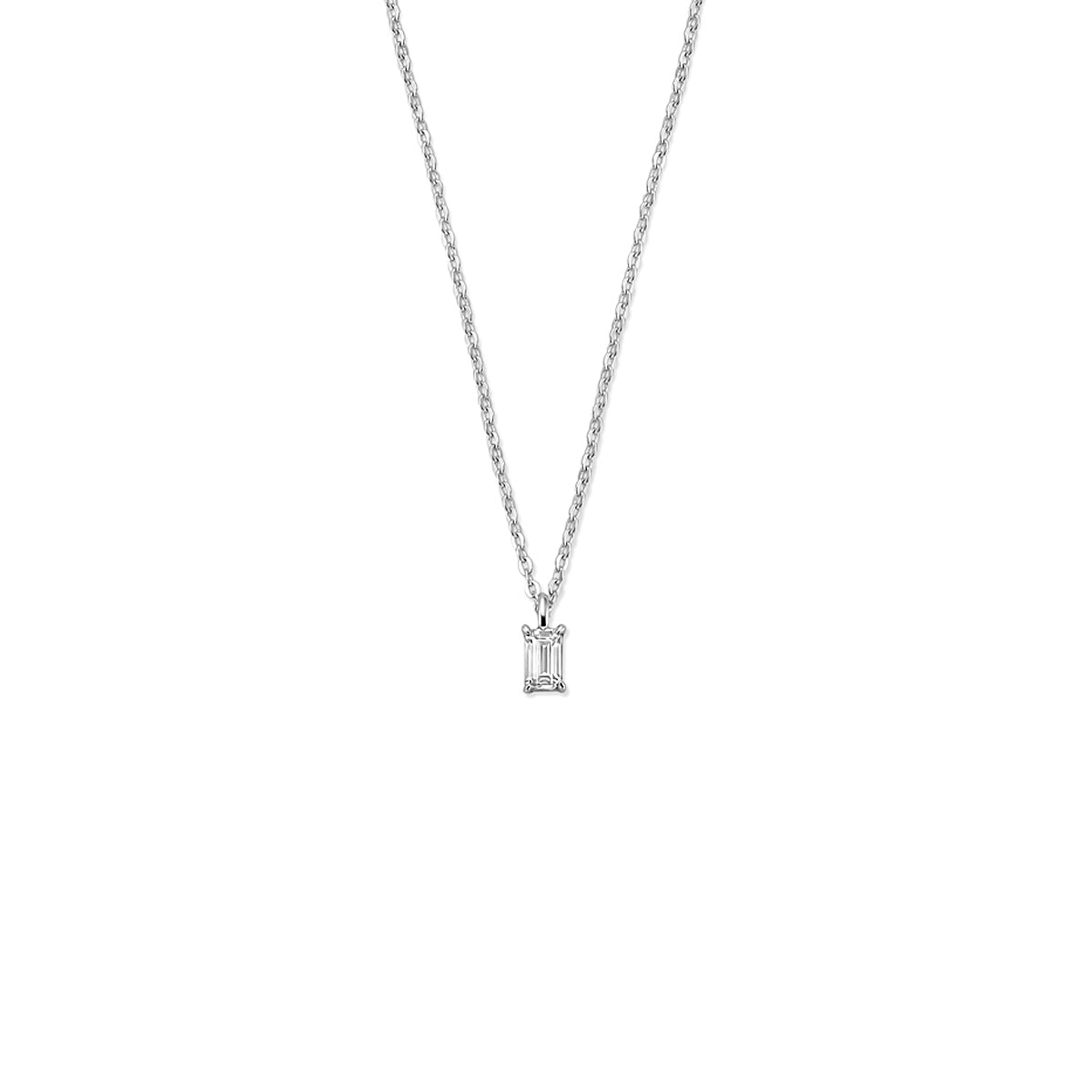 vDam Ketting Zirkonia 42 + 3 Cm Zilver Gerhodineerd 1341380