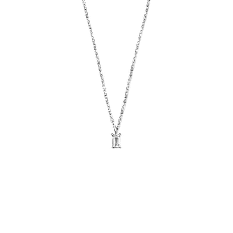 vDam Ketting Zirkonia 42 + 3 Cm Zilver Gerhodineerd 1341380