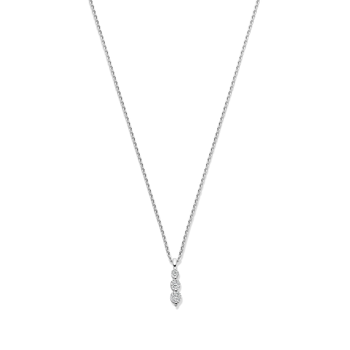 vDam Ketting Zirkonia 42 - 45 Cm Zilver Gerhodineerd 1339910