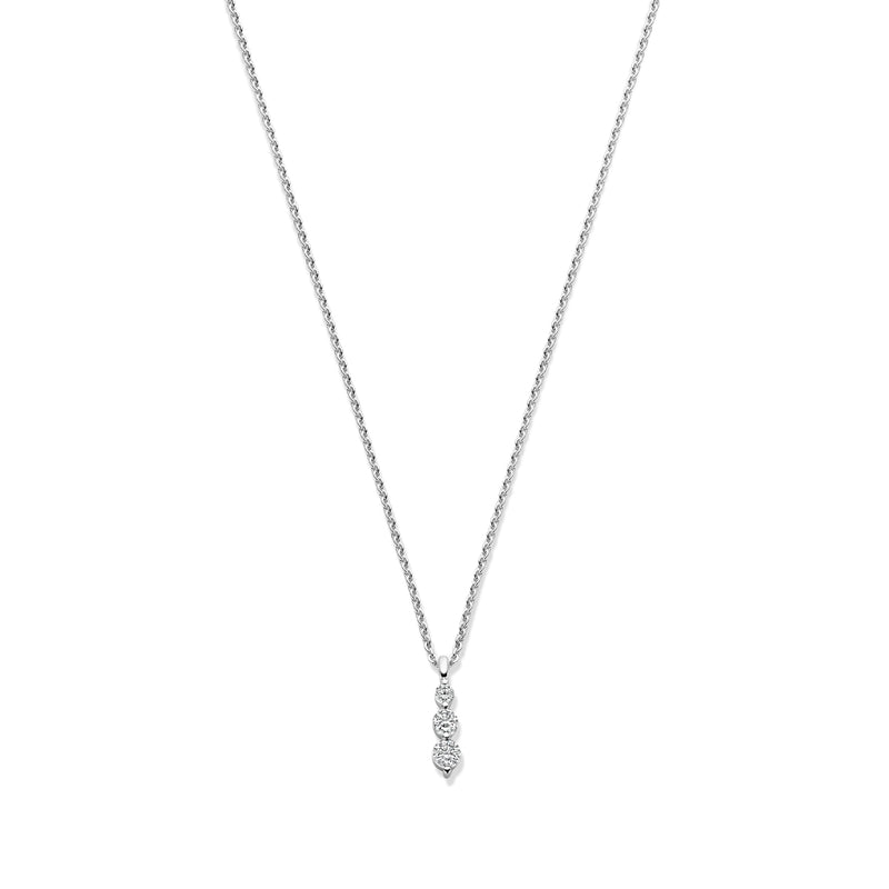 vDam Ketting Zirkonia 42 - 45 Cm Zilver Gerhodineerd 1339910