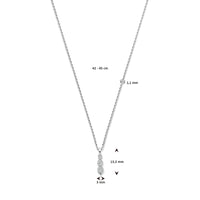 vDam Ketting Zirkonia 42cm - 45 Cm Zilver Gerhodineerd 1339910  42cm