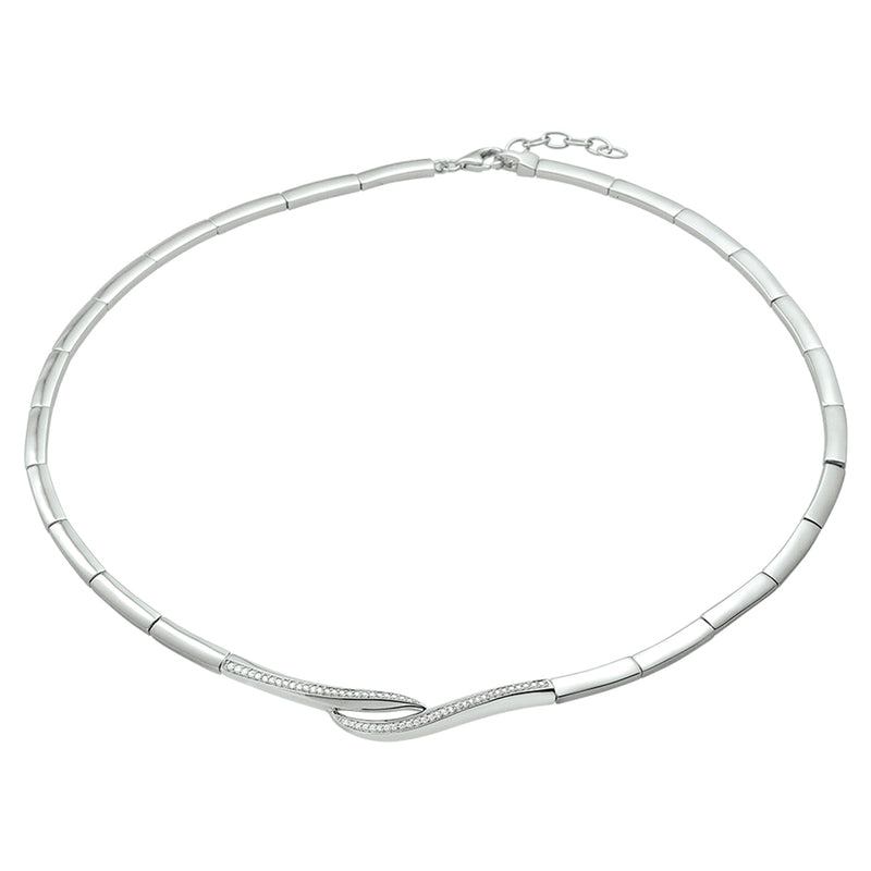 vDam Ketting Zirkonia 43cm + 3 Cm Zilver Gerhodineerd 1328185  43cm