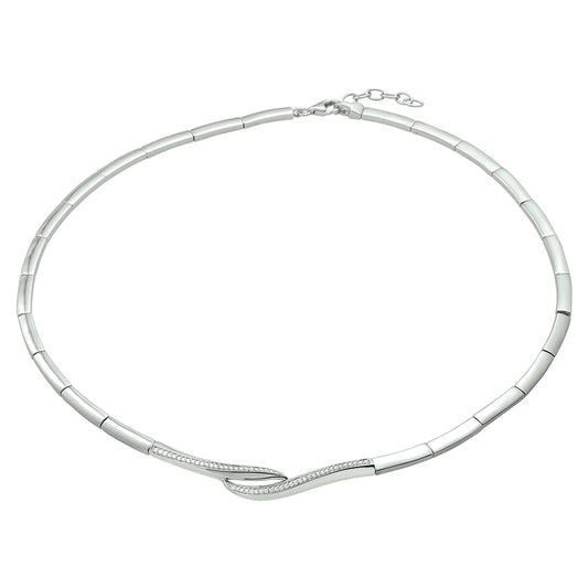 vDam Ketting Zirkonia 43cm + 3 Cm Zilver Gerhodineerd 1328185  43cm