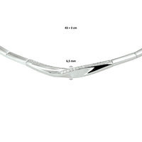 vDam Ketting Zirkonia 43cm + 3 Cm Zilver Gerhodineerd 1328260  43cm