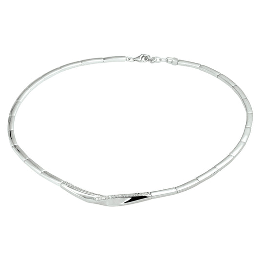 vDam Ketting Zirkonia 43cm + 3 Cm Zilver Gerhodineerd 1328260  43cm