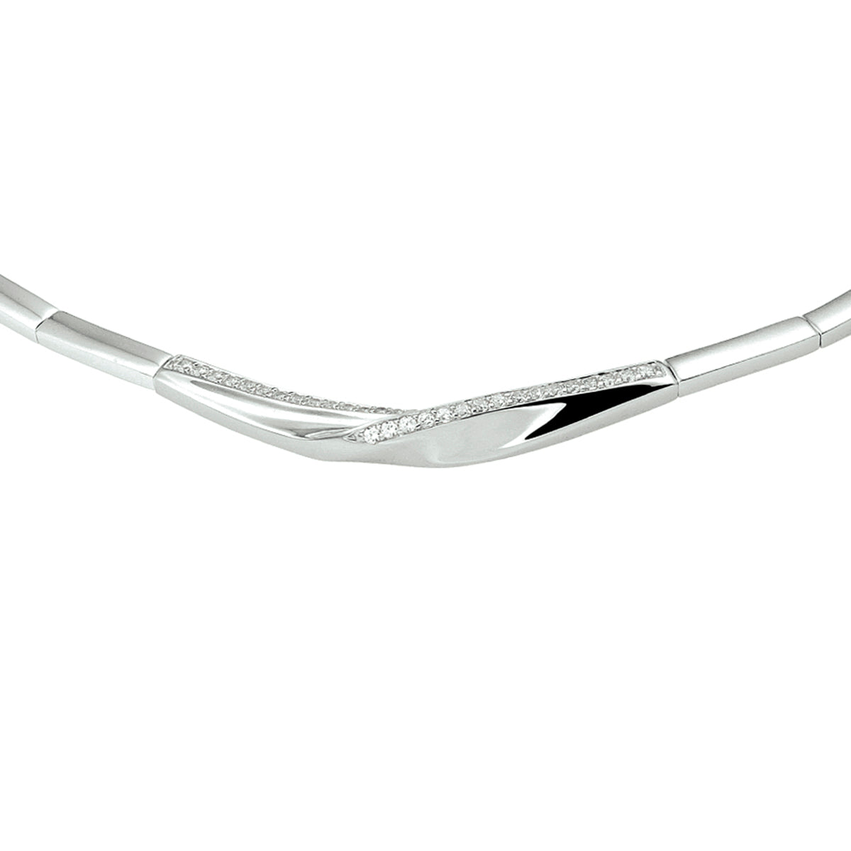 vDam Ketting Zirkonia 43 + 3 Cm Zilver Gerhodineerd 1328260