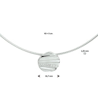 vDam Ketting Zirkonia 43cm + 3 Cm Zilver Gerhodineerd 1333008  43cm