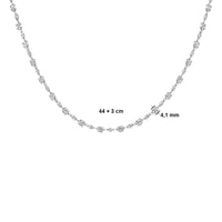 vDam Ketting Zirkonia 44cm + 3 Cm Zilver Gerhodineerd 1338959  44cm