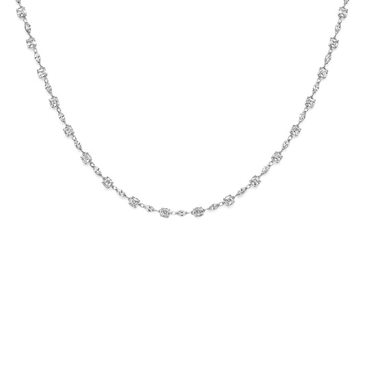 vDam Ketting Zirkonia 44 + 3 Cm Zilver Gerhodineerd 1338959