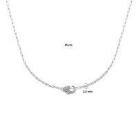 vDam Ketting Zirkonia 45cm Cm Zilver Gerhodineerd 1339002  45cm