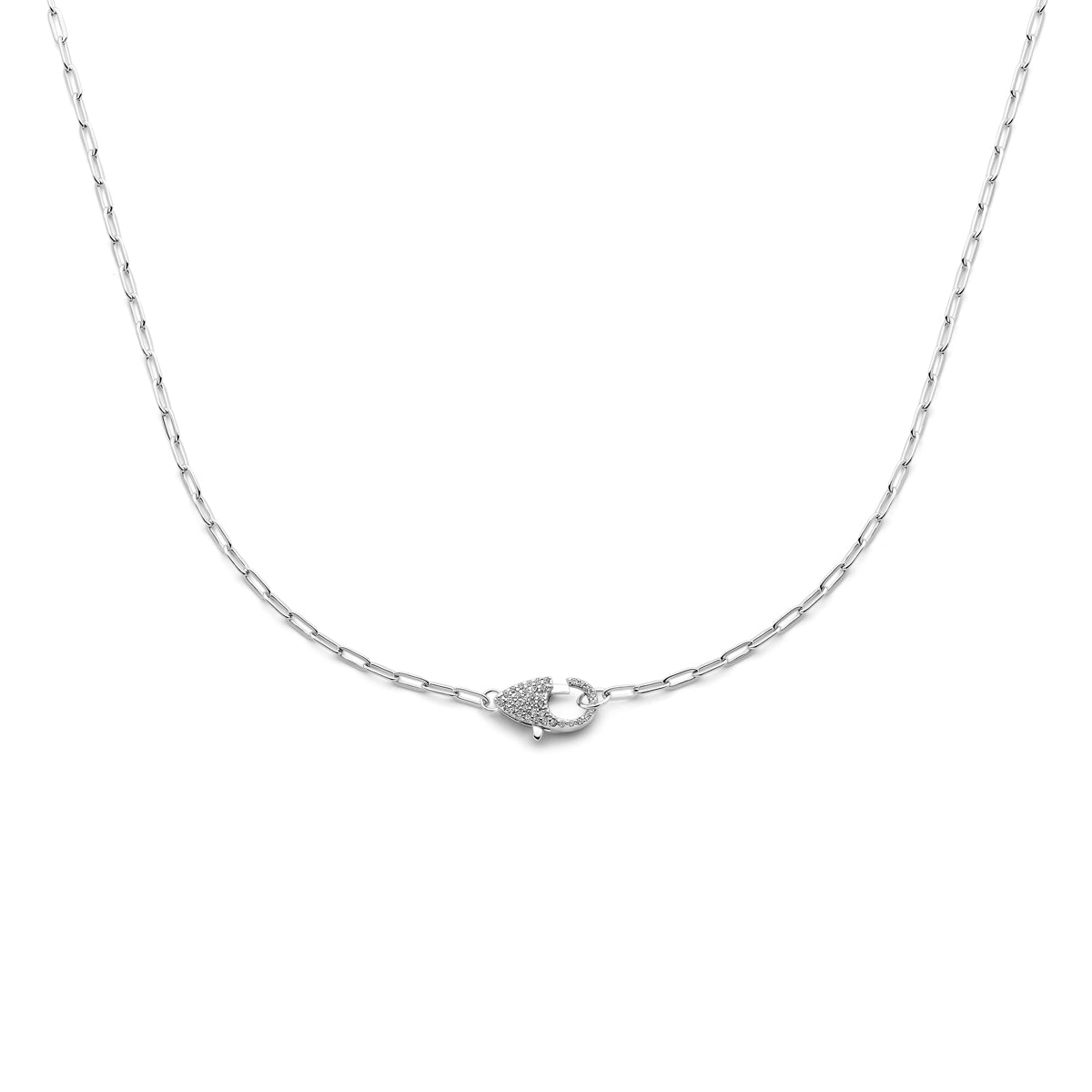 vDam Ketting Zirkonia 45 Cm Zilver Gerhodineerd 1339002