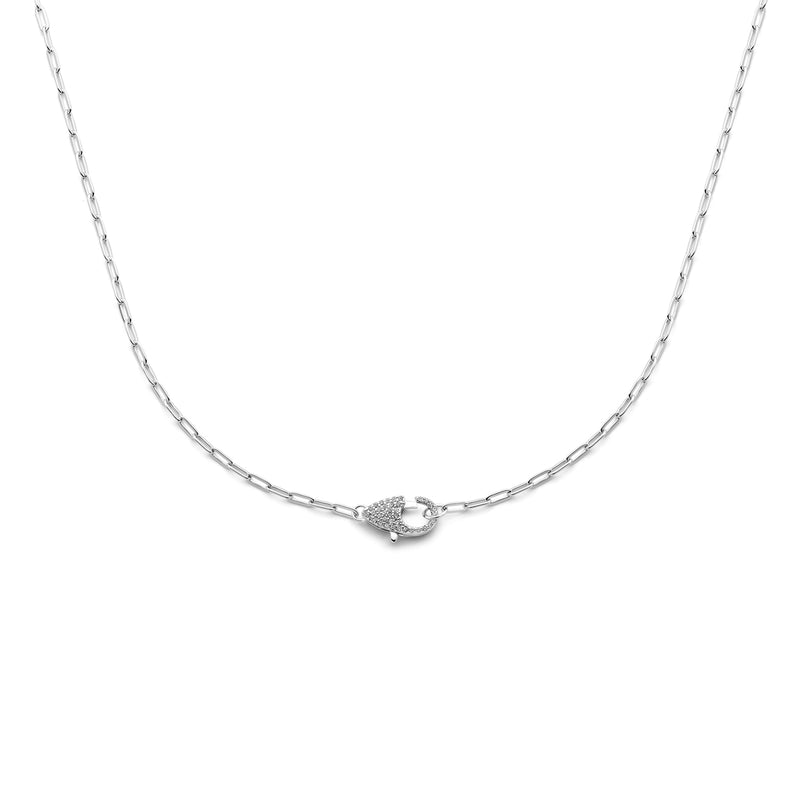 vDam Ketting Zirkonia 45 Cm Zilver Gerhodineerd 1339002