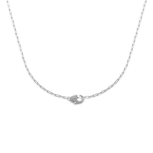 vDam Ketting Zirkonia 45 Cm Zilver Gerhodineerd 1339002