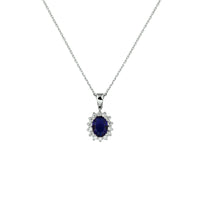 vDam Ketting Zirkonia En Synth Saffier 41+4 Cm Zilver Gerhodineerd 1330137