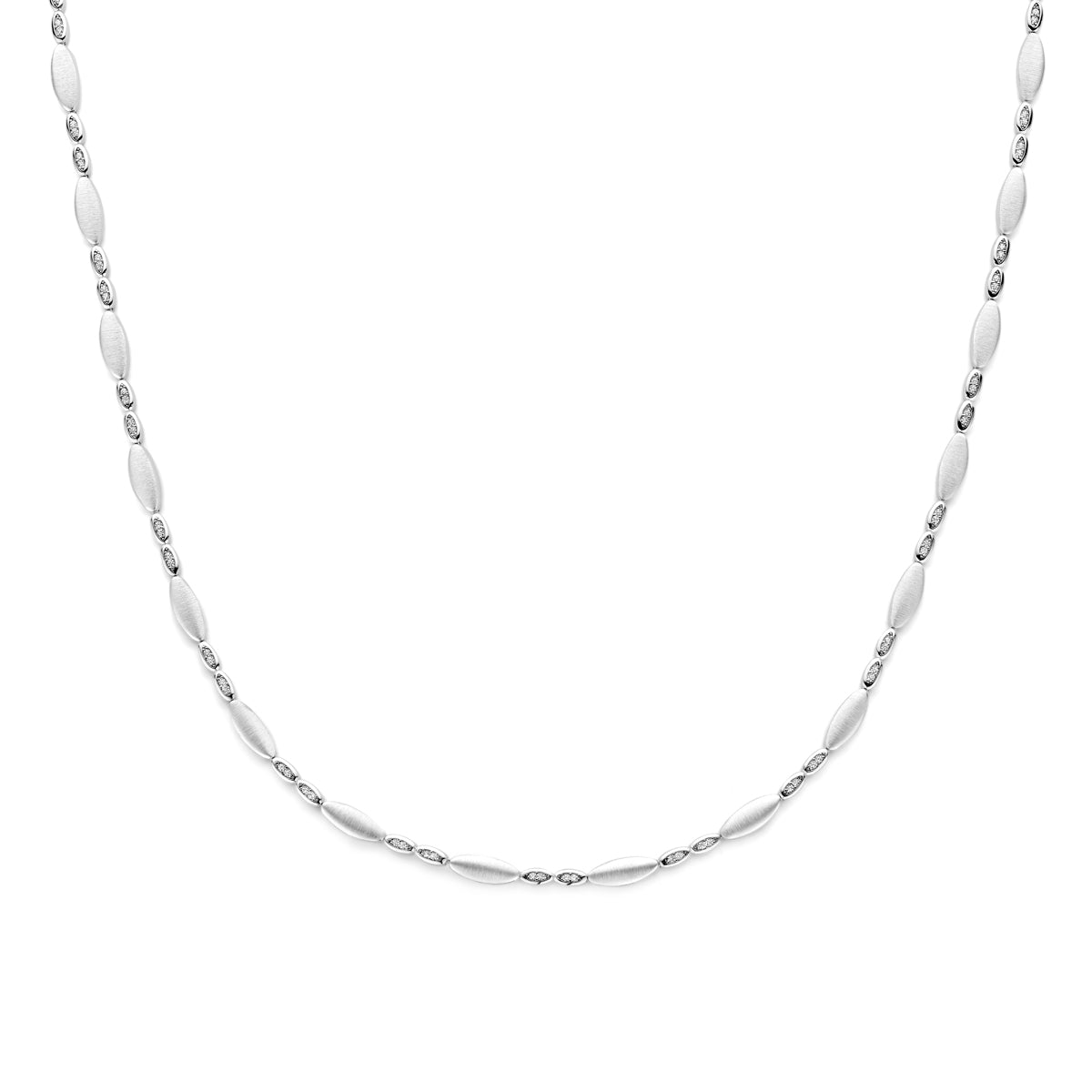 vDam Ketting Zirkonia Poli/mat 4,7 Mm 45 Cm Zilver Gerhodineerd 1341728