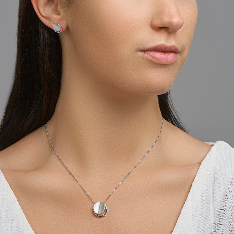 vDam Ketting Zirkonia Poli/mat 41cm + 4 Cm Zilver Gerhodineerd 1329896  41cm