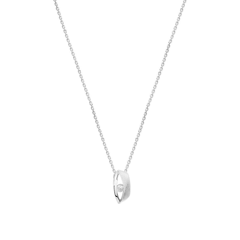 vDam Ketting Zirkonia Poli/mat 41 + 4 Cm Zilver Gerhodineerd 1340068
