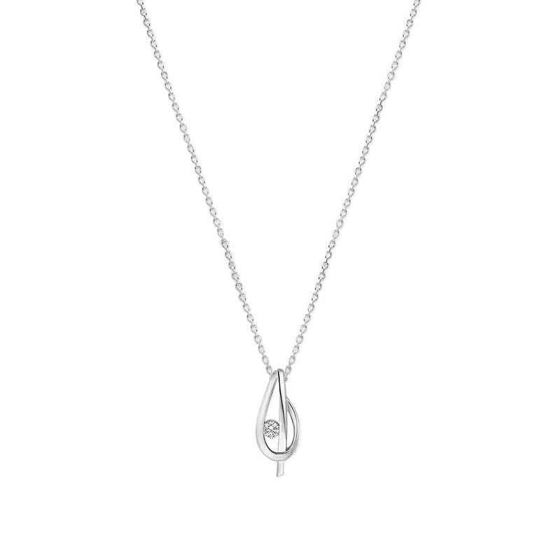 vDam Ketting Zirkonia Poli/mat 41 + 4 Cm Zilver Gerhodineerd 1340071