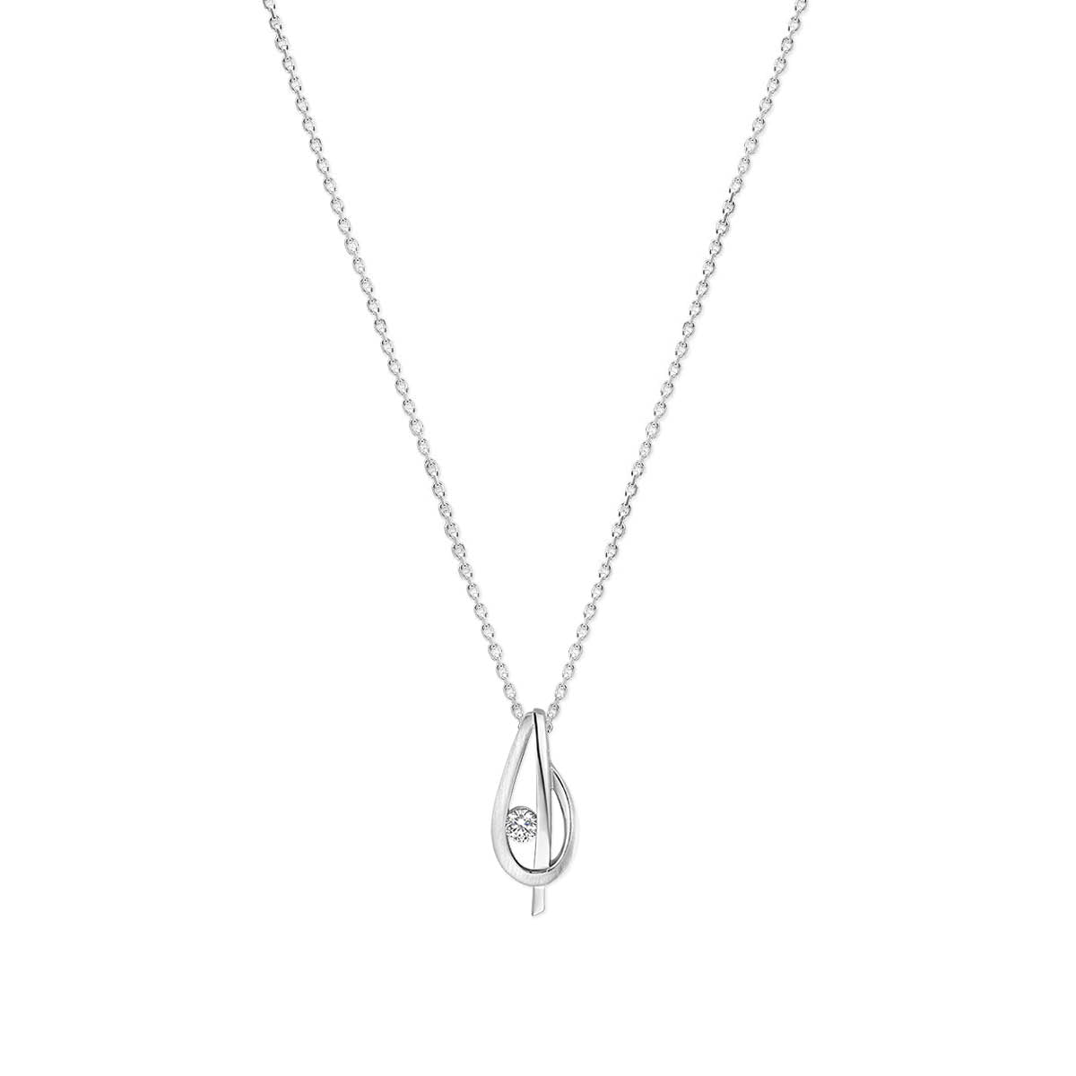 vDam Ketting Zirkonia Poli/mat 41 + 4 Cm Zilver Gerhodineerd 1340280