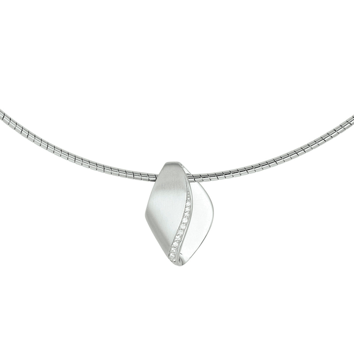 vDam Ketting Zirkonia Poli/mat 42 + 3 Cm Zilver Gerhodineerd 1332832