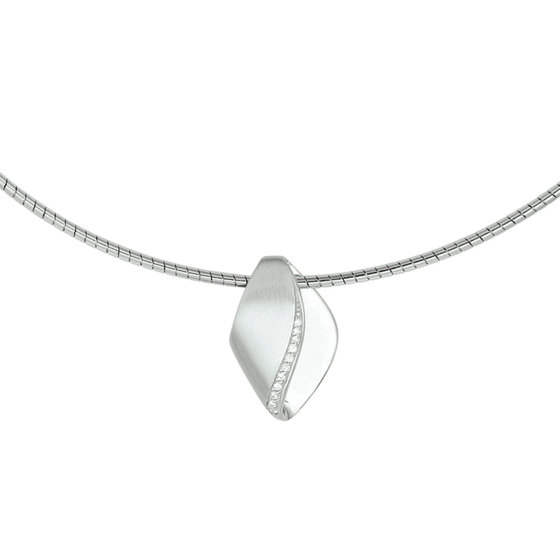 vDam Ketting Zirkonia Poli/mat 42 + 3 Cm Zilver Gerhodineerd 1332832
