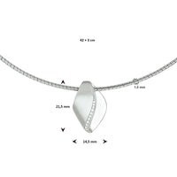 vDam Ketting Zirkonia Poli/mat 42cm + 3 Cm Zilver Gerhodineerd 1332832  42cm