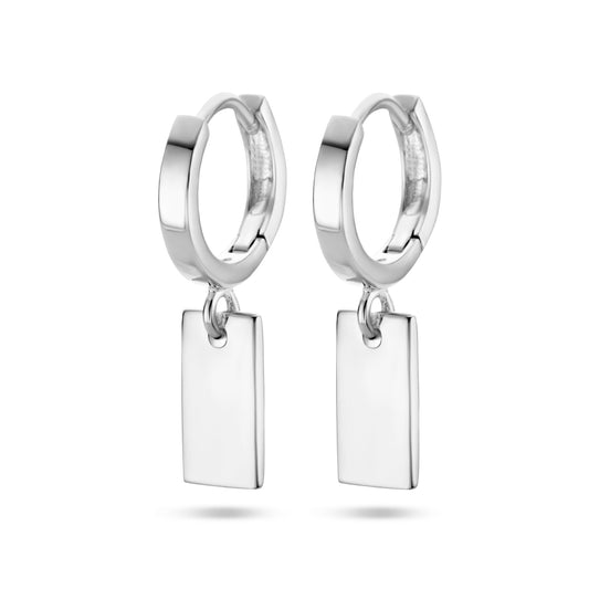 vDam Klapoorring Hanger Rechthoek Zilver Gerhodineerd 1336322