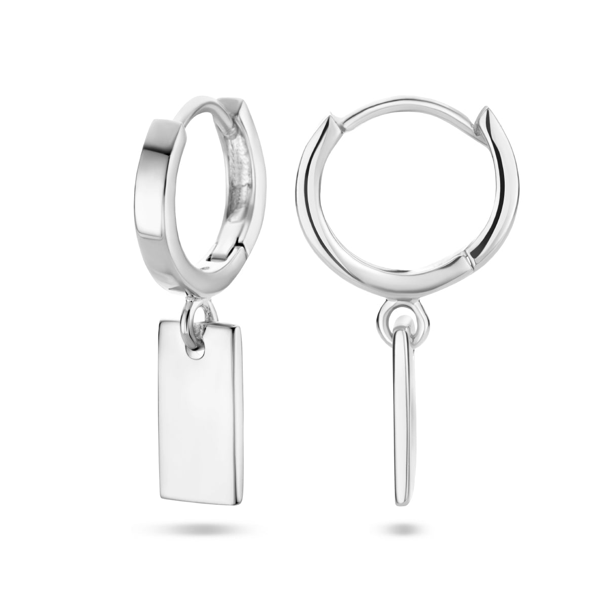 vDam Klapoorring Hanger Rechthoek Zilver Gerhodineerd 1336322