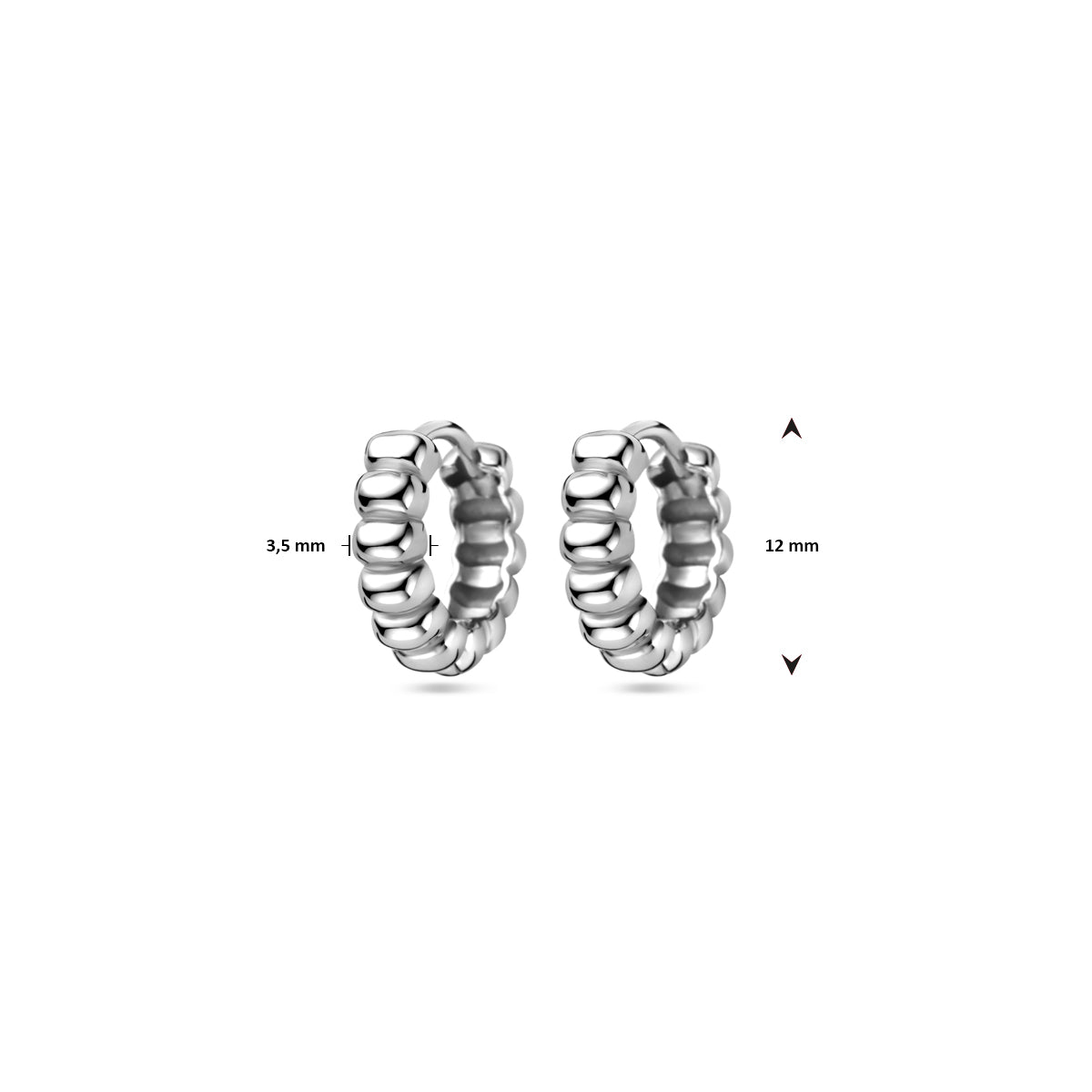 vDam Klapoorringen 12 Mm Zilver Gerhodineerd 1340496