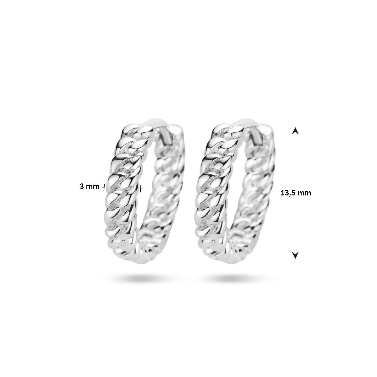 vDam Klapoorringen 13,5 Mm Zilver Gerhodineerd 1336630